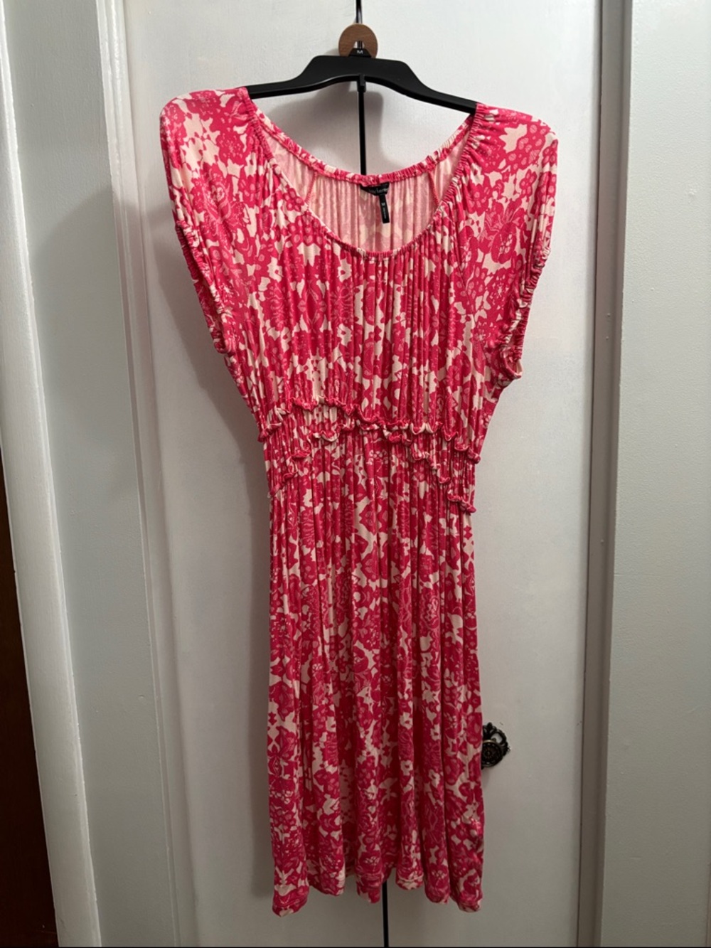 Daisy Fuentes Pink and Cream Floral Midi Dress